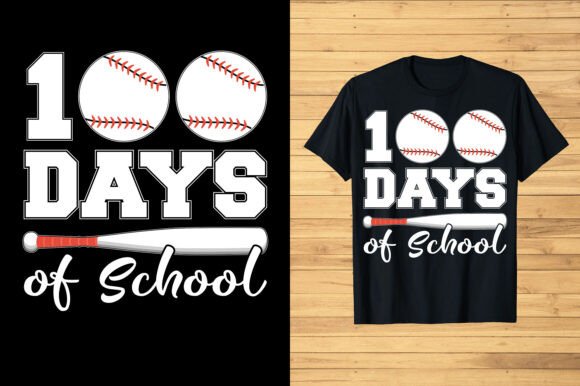 A Designer's Review: The 100 Days of School Baseball T-Shirt Design