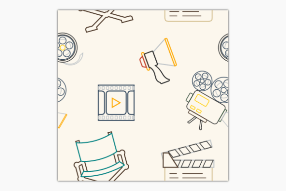 An Embroidery Designer's Practical Review of Outline Cinematic Icons Seamless Pattern
